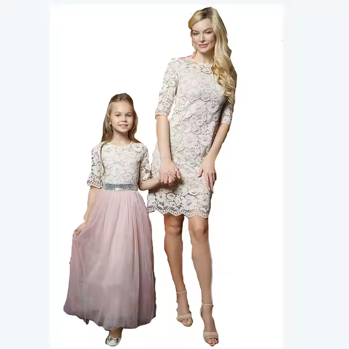 Customized Fashion High Quality Mom and Daughter Matching Dresses Family Matching Clothing Mother Daughter Matching Dress