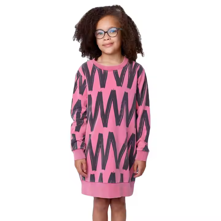 Vintage-Style Girls Dresses for Children Age 10-12 Long-Sleeve Winter Youth Dresses With Bow Decoration Solid Pattern