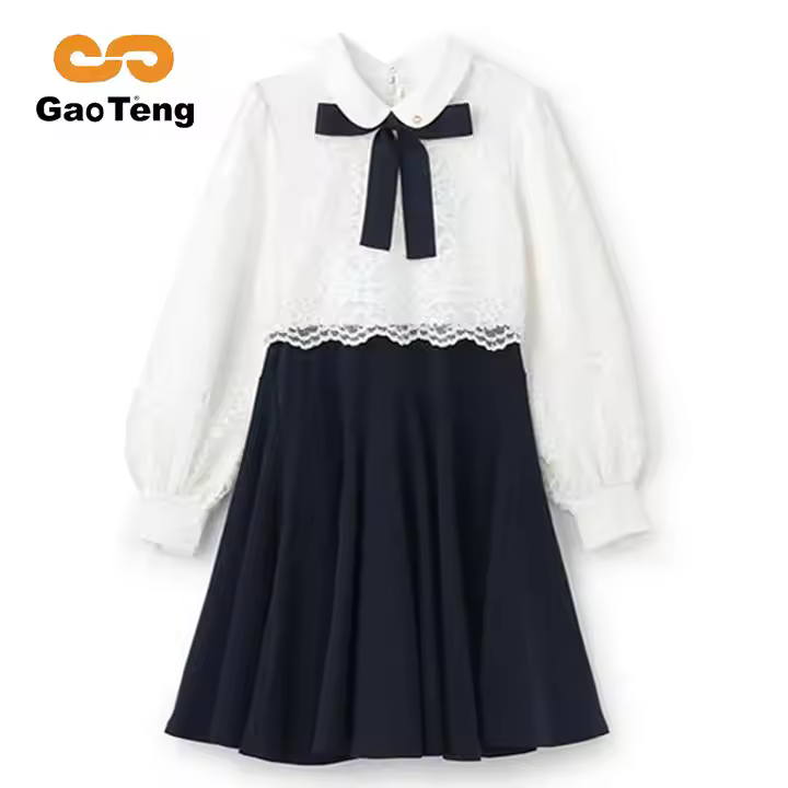Wholesale Kids Custom Boutique Princess Whitechildren Beautiful Cotton Teen Clothing Party Girls Fashion Dresses Tulle Dress