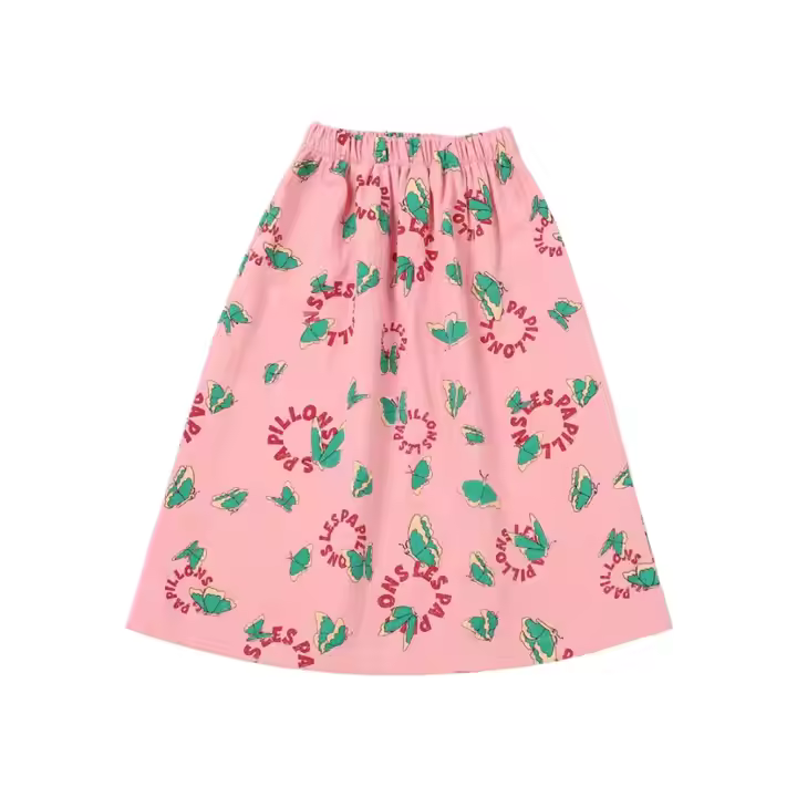 Women's Vintage Floral Pattern Long Midi Skirt Plus Size Girls' Clothing with Breathable Tailoring Features for Children