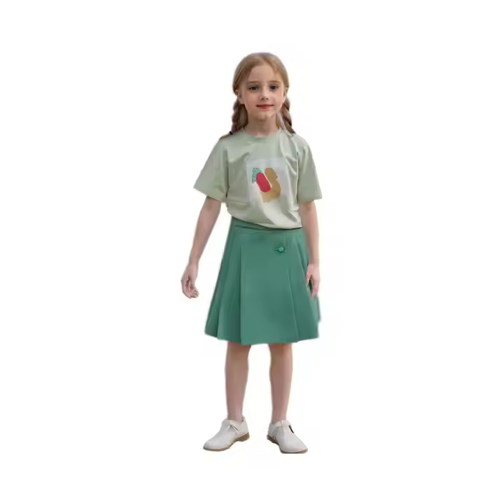 Hot sell good quality kids skirt solid mint color mini skirt for girls