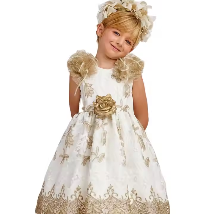 OEM Children's Princess Ball Gown Dress Tulle Fabric with Bow Decoration for Spring Season Guangdong 30-Year Children's Factory