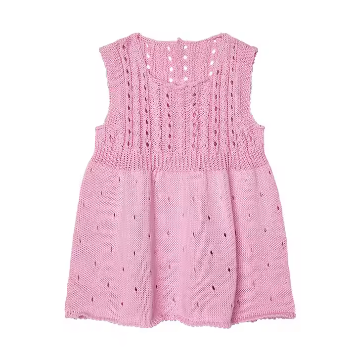 Customized Lovely Girl Sweater Dress Girl's Knitted Dresses for Kids 4-5 Years Old Crochet Jumper Baby Clothes