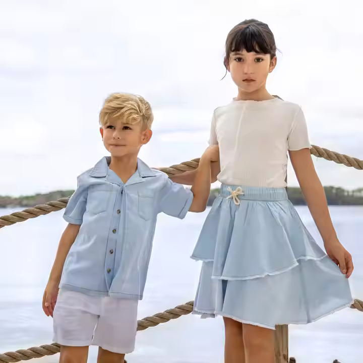 Custom vintage style organic cotton baby clothes button down shirt children's kids denim shirts & tops toddler baby boys shirts