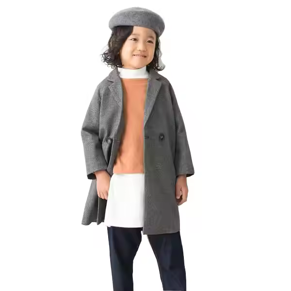New designer winter wool kids coats for girls trench fashion
