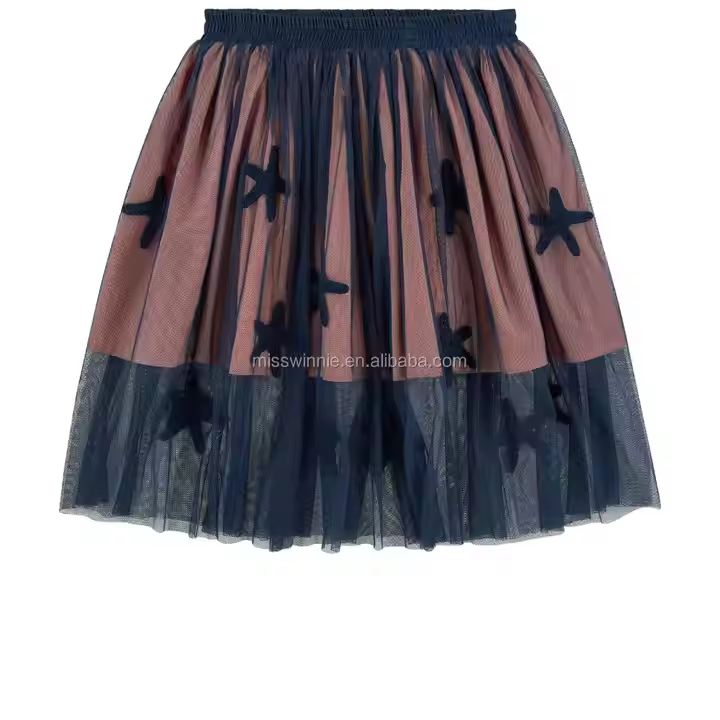 Customized Kids Girl Latest Skirt With Pattern Tulle Fabric Casual Style China Wholesale Children Clothes