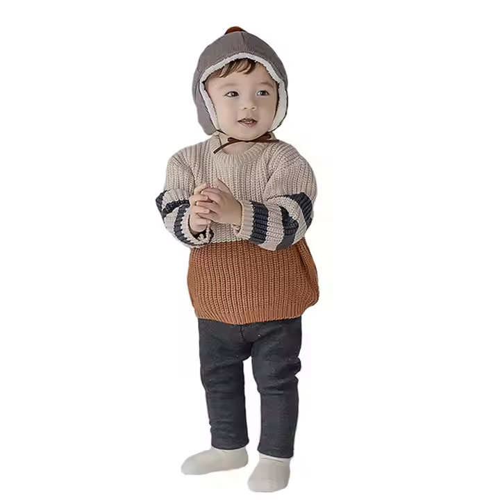 Professional OEM/ODM Kids Boys Hand Knitted Wool Sweater Pullover European Casual Style Winter Little Boy's Sweaters