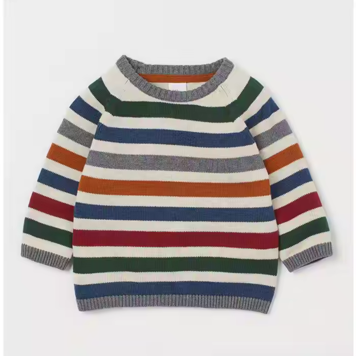2025 Fashion Spring Knitted Sweater Stripe Pullover Sweaters Kids Clothes Boy Sweater