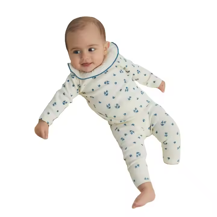 Quality Unisex Newborn Baby Romper Soft Ribbed Fabric With Printing Pattern Custom Brand Label