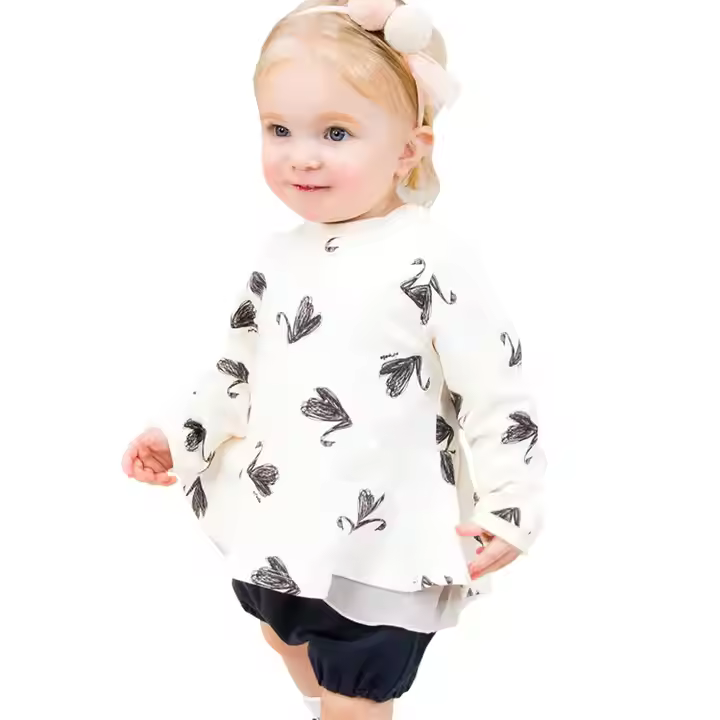 European Kids Clothes Fashion Clothing Sets for Baby Girl With Organic Cotton