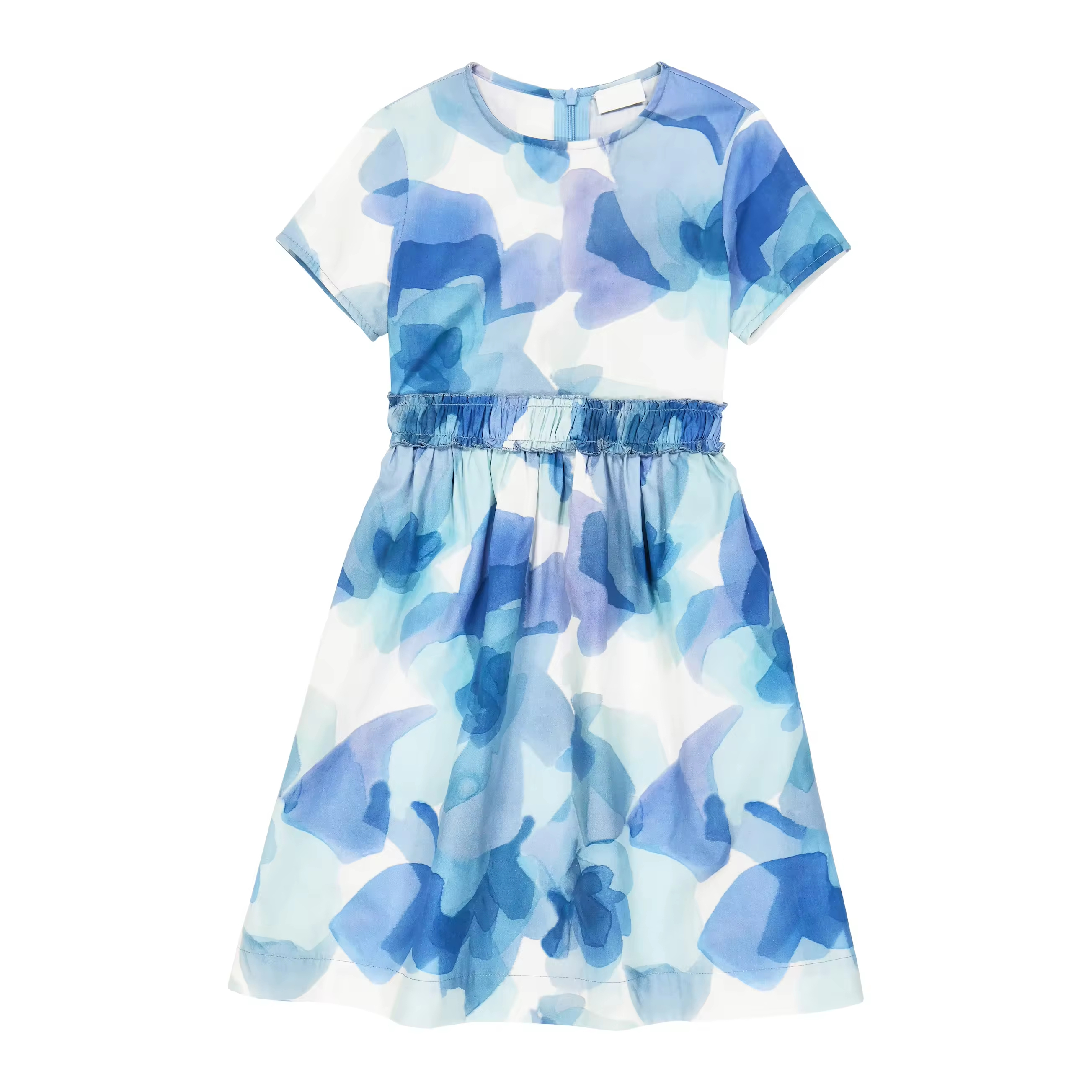 Custom Brand Summer Dresses for 10-14 Year Old Teenage Girls Ink Painting Print With Bow for Children's Casual Wear