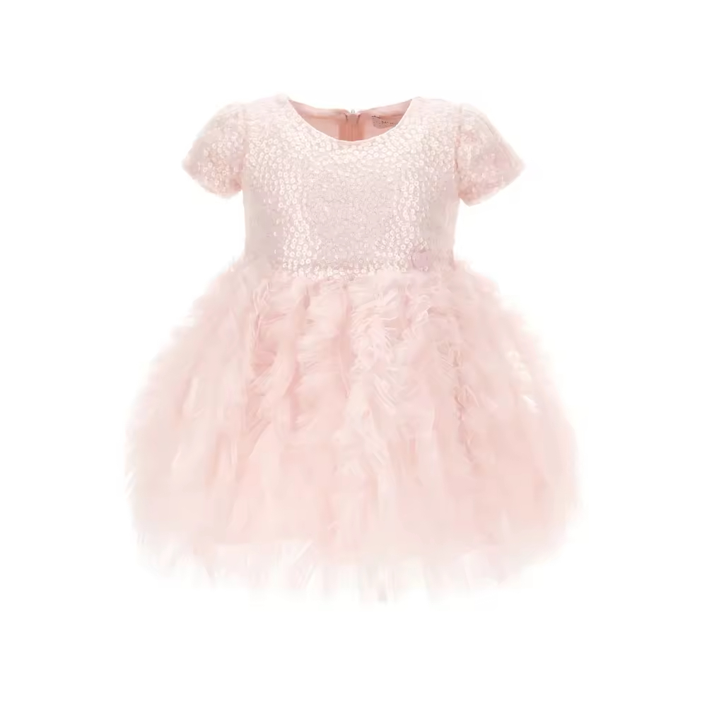 Elegant Vintage Baby Girl Dresses for Kids O-Neck Floral Pattern Plus Size Sustainable for 4 to 12 Years for Summer