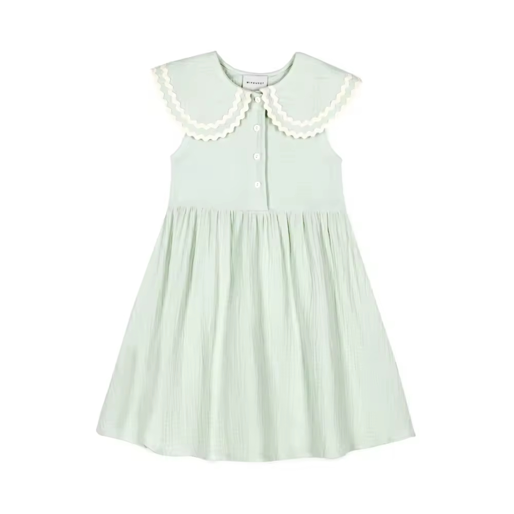 Elegant Floral Girls' Dress for Summer O-Neck Plus Size Sustainable Knee-Length Party Style Size 210
