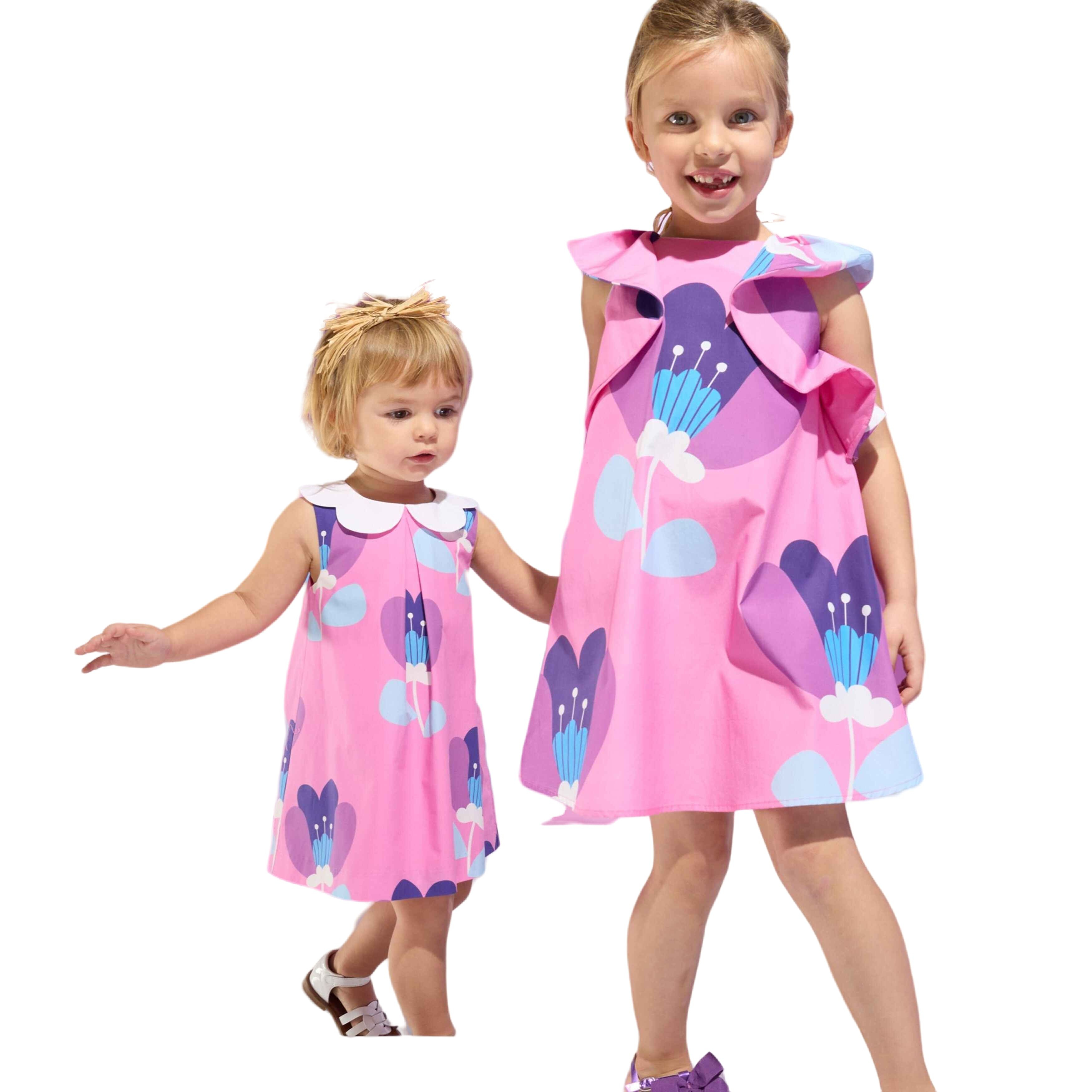 2025 Custom Printed Toddler Girls Dresses Sister Match Dress With Baby Bloomer Outfit Sets Premium Baby Clothes