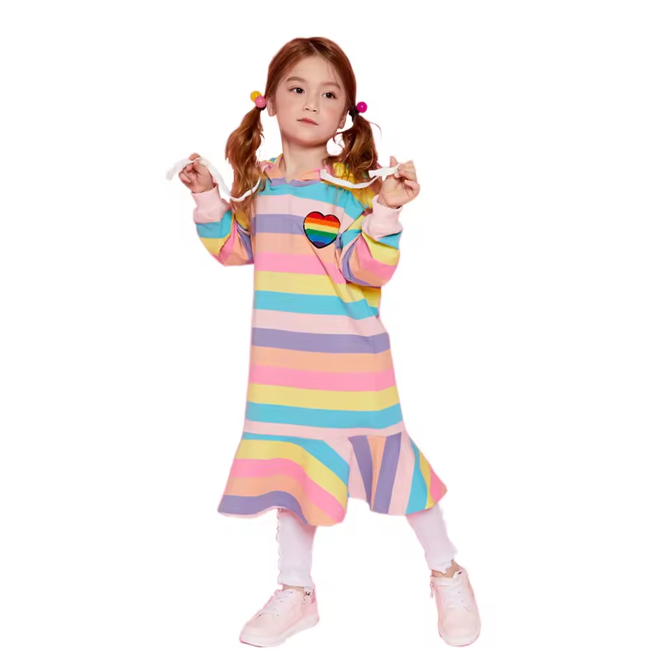 2024 European Design Casual A-Line Toddler Dress for Girls Long Sleeve 910 Kids Dress for Summer Season
