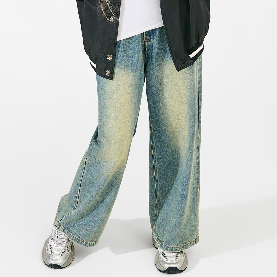 Girls' Casual Denim Jeans Pants OEM Plus Size Washed Jeans for Children Aged 8 to 10 Years Old Featuring Unique Prints